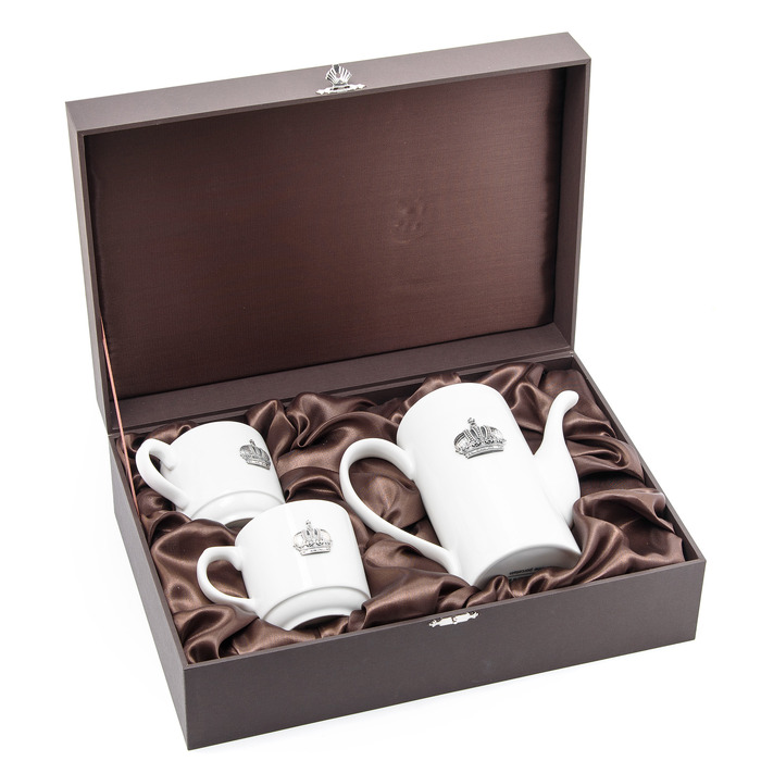 Porcelain tea set for 2 persons "Crown"